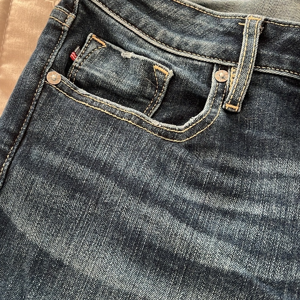 Vigoss Thompson Tomboy Jeans Women’s Sz 28x25 Dark Wash Distressed Straight NWOT - Picture 4 of 6